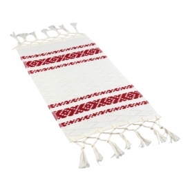 Prosop, stergar traditional crem cu modele traditionale romanesti, tesut cu model traditional – 40 x 17 cm