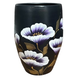 Vaza de flori eleganta din ceramica neagra