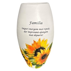 Vaza din ceramica cu floarea soarelui