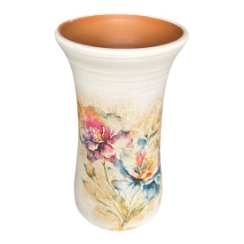 Vaza din ceramica, decorativa, pentru flori, auriu - Img 2