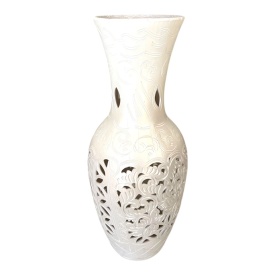 Vaza mare de podea, inalta, ceramica, perforata, eleganta pentru decorul casei, 68 cm