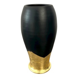 Vază modernă din ceramică cu foiță de aur 25 cm - Img 4