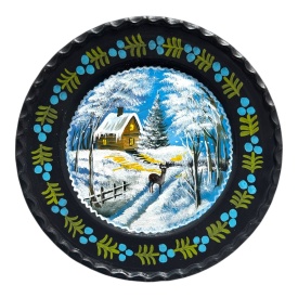 Farfurie Ceramica de Marginea pictată manual – Magia iernii