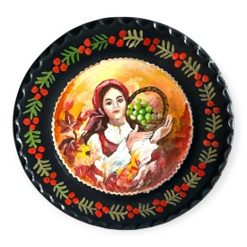 Farfurie ceramica handmade 24 cm cu agatatoare – pictata in Marginea