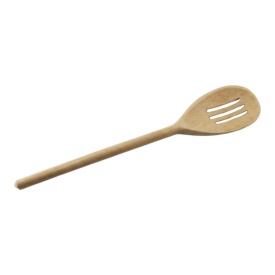 Lingura din lemn cu fante 30 cm – ustensila esentiala pentru strecurat si gatit