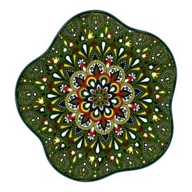 Platou din ceramica in forma de floare, pentru servirea mesei, aperitiv si desert, 20 cm