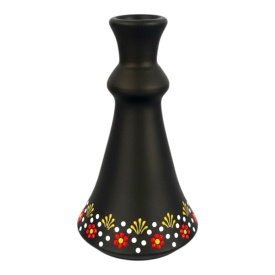 Sfesnic din ceramica handmade pentru lumanari 16 cm model traditional pictat