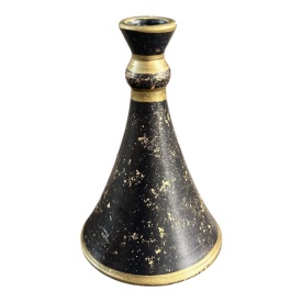 Sfesnic pentru lumanare, din ceramica, lucrat manual, foita de aur, 16 cm - Img 2