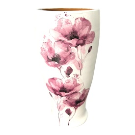 Vaza alba, maci, roz