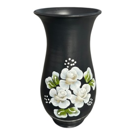 Vaza ceramica pentru flori, pictata manual, autentica