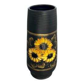 Vază ceramică pictată manual cu floarea-soarelui – Marginea, 30 cm