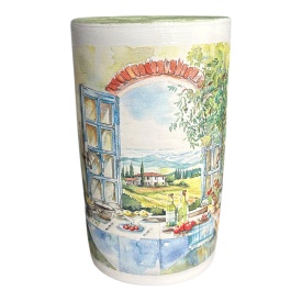 Vaza decor bucatarie – peisaj relaxant cu masa si vedere spre munti