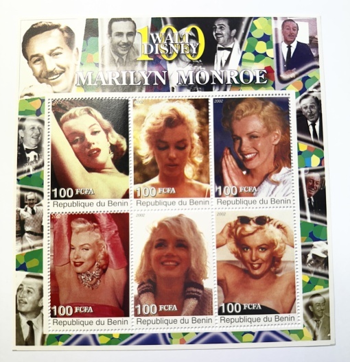 Bloc Filatelic (Coliță) Benin – Marilyn Monroe (2002)