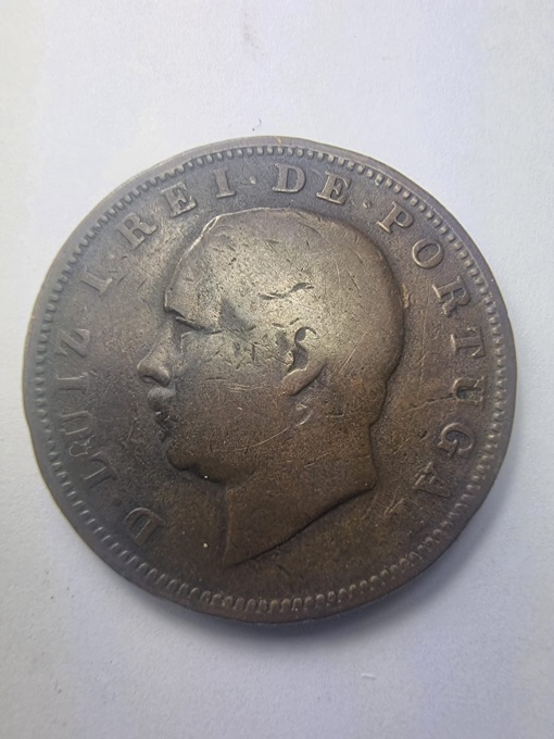 🇵🇹 20 Réis 1883 – Portugalia, Regele Luís I (Dom Luiz I Rei de Portugal)