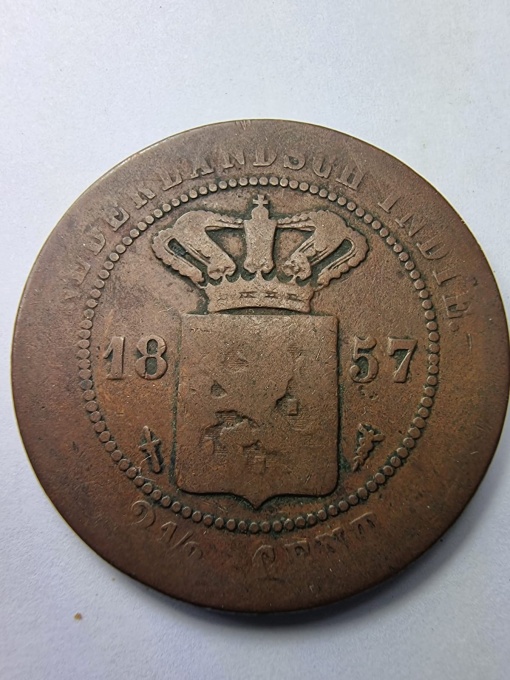 Indiile Olandeze - Colonie a Țărilor de Jos ( Indonesia ) - 2.5 centi 1857