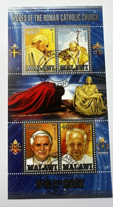 Bloc filatelic – Papi ai Bisericii Catolice Romane, Malawi, 2014