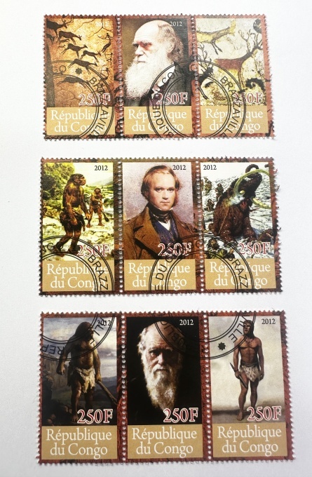 Set timbre Republica Congo 2012 – Charles Darwin & Evoluția speciilor
