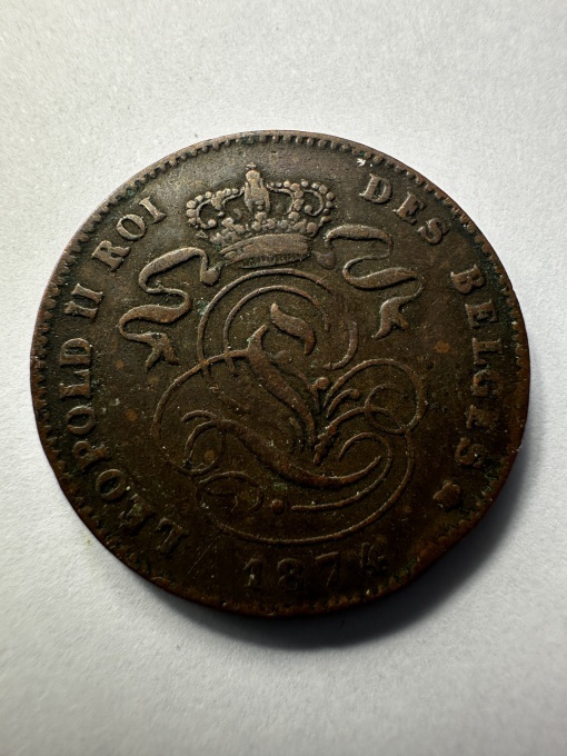 🪙 Belgia – 2 Centimes 1874 – Leopold II