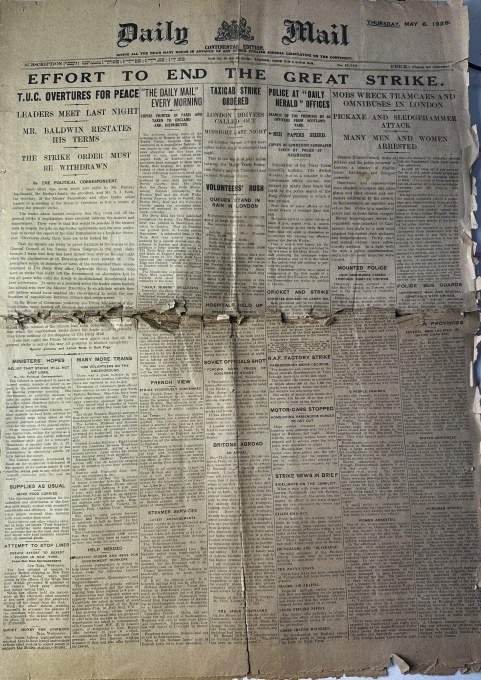 Anglia - Daily Mail – 6 mai 1926, ediție din perioada Marii Greve Generale din Marea Britanie (General Strike, 1926).