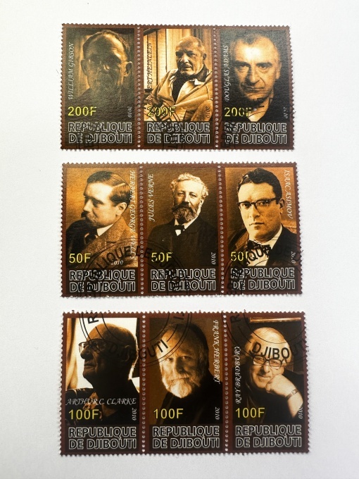 Timbre Republica Djibouti 2010 – Scriitori celebri