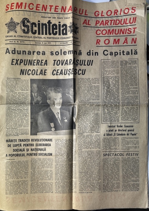 „Scînteia”, ediția din 8 mai 1971 (Anul XL, Nr. 8779, 8 pagini
