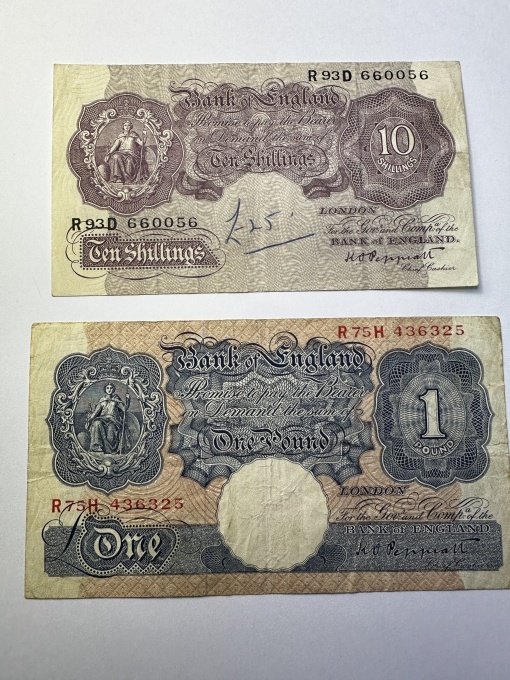 10 Shillings & 1 Pound 1940 - Bank of England - Regele George VI