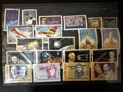 🛰️ Colecție Timbre Românești - Spațiu, Aviație și Mari Exploratori 🌍