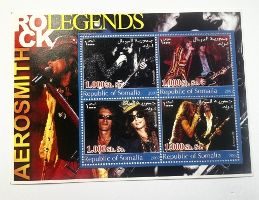 Bloc Filatelic (Coliță) Somalia – Aerosmith (2002)