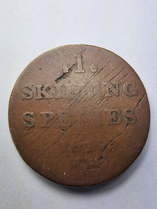 1 Skilling Species 1819 - Regele Karl XIV Johan (Carol al XIV-lea Ioan) - Uniunea Suedia-Norvegia