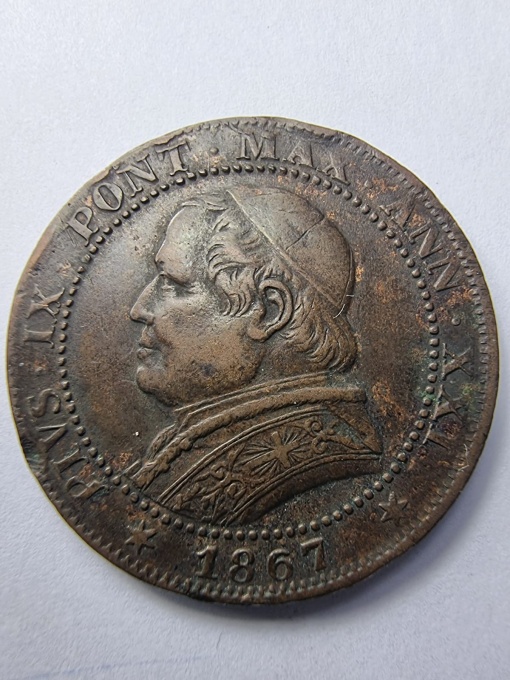 1 Soldo 1867 – Statul Papal / Papa Pius al IX-lea