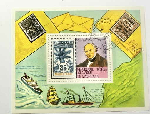 Bloc Filatelic (Coliță) Mauritania – Rowland Hill, Istoria Poștei (1979)