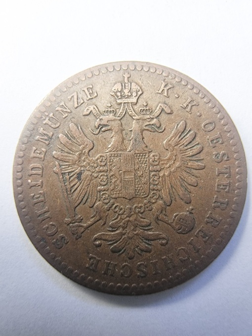 Imperiul Austriac - Franz Joseph I - 1 Kreuzer 1858