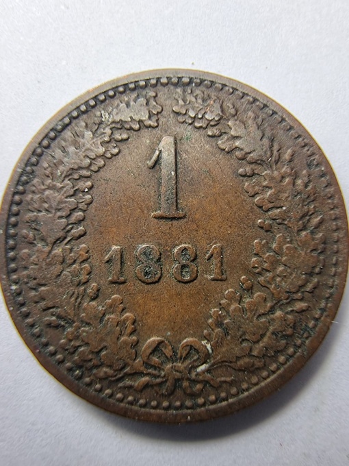 Monedă Austro‑Ungară – 1 Kreuzer 1881 (Francisc I)