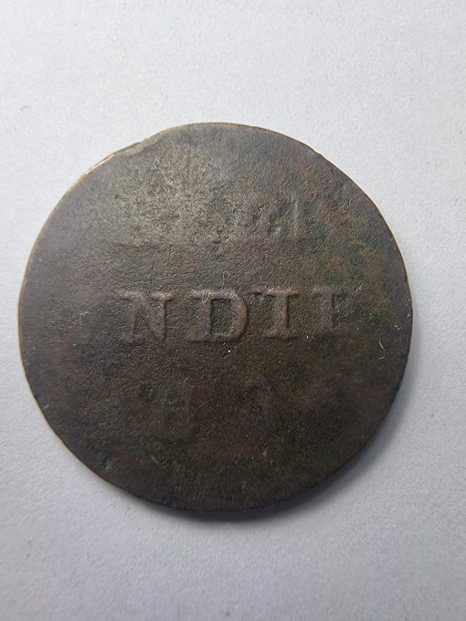 Monedă rară 1 Duit 1836 – Sumatra, Indii Olandeze – VOC – colonie olandeză
