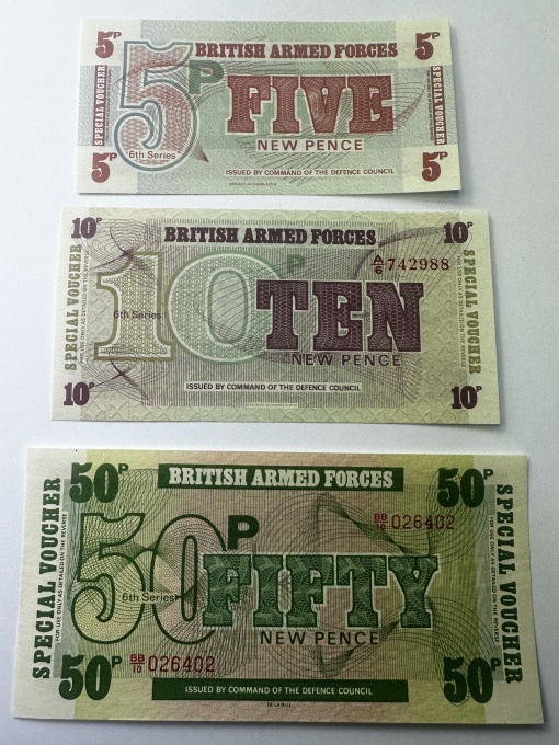 Set bancnote British Armed Forces – 6th Series (1972)