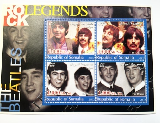 Bloc Filatelic (Coliță) Somalia – The Beatles (2002)