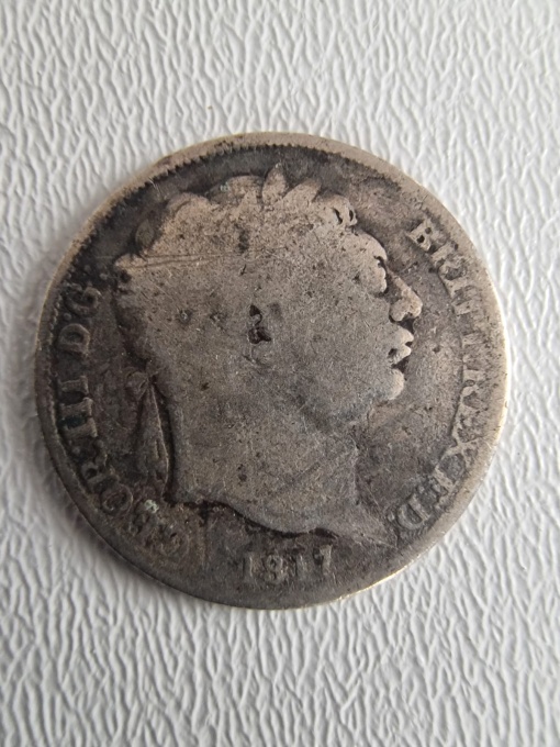 GEORGE III , 6 PENCE 1817 , ARGINT