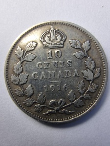 10 Cents – Canada – 1916 – George V - argint - Img 2