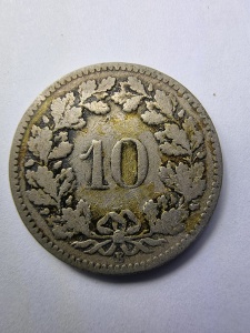 10 Rappen Elveția 1885 – Confederația Elvețiană - Img 2