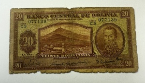 Bancnota - Bolivia - 20 Bolivianos 1928