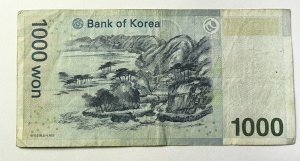 Bancnota -Coreea de Sud - 1000 Won 2007 - Img 2