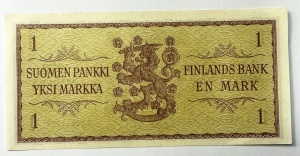 Bancnota Finlanda - 1 Markka 1963 - Img 2