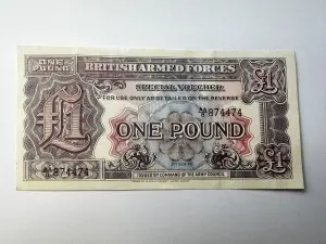 Bancnota Militara - British Armed Forces Special Voucher - 1 Pound – 2nd Series (1948–1956)