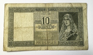 Bancnota Regatul Iugoslaviei - 10 Dinari 1939 - Img 2