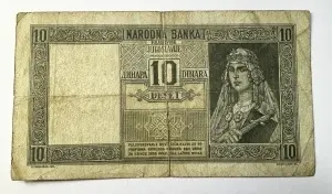 Bancnota Regatul Iugoslaviei - 10 Dinari 1939 - Img 2