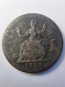 Farthing 1721 - GEORGE I - Marea Britanie - Img 2
