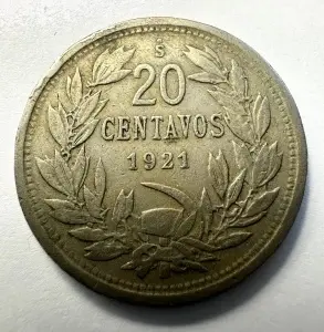 Moneda Chile - 20 Centavos 1921 - Img 2