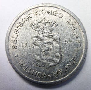 Moneda Coloniala - Belgian-Congo si Ruanda Urundi - BAUDOUIN I - 50 CENTIMES 1955