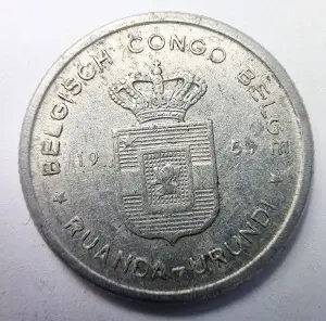 Moneda Coloniala - Belgian-Congo si Ruanda Urundi - BAUDOUIN I - 50 CENTIMES 1955