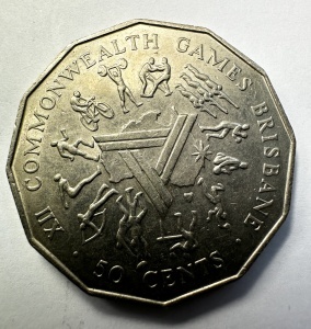 Moneda Comemorativa - Australia - 50 Cents 1982, emisă pentru Jocurile Commonwealth-ului de la Brisbane (XII Commonwealth Games) - Img 2